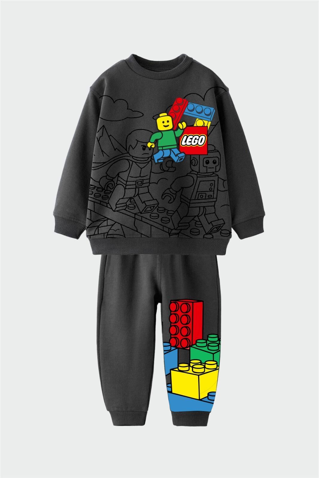 3 iplik kumaş erkek çocuk lego kışlık takım LUC