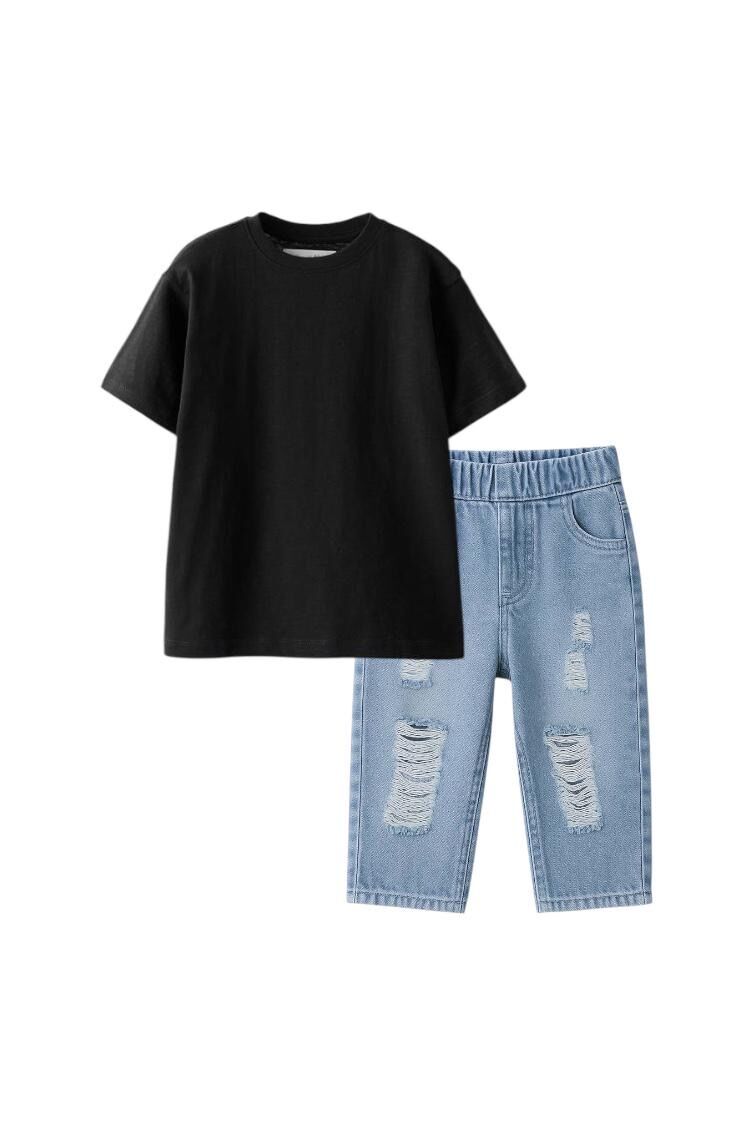 Laciel unisex denim/t-shirt takım
