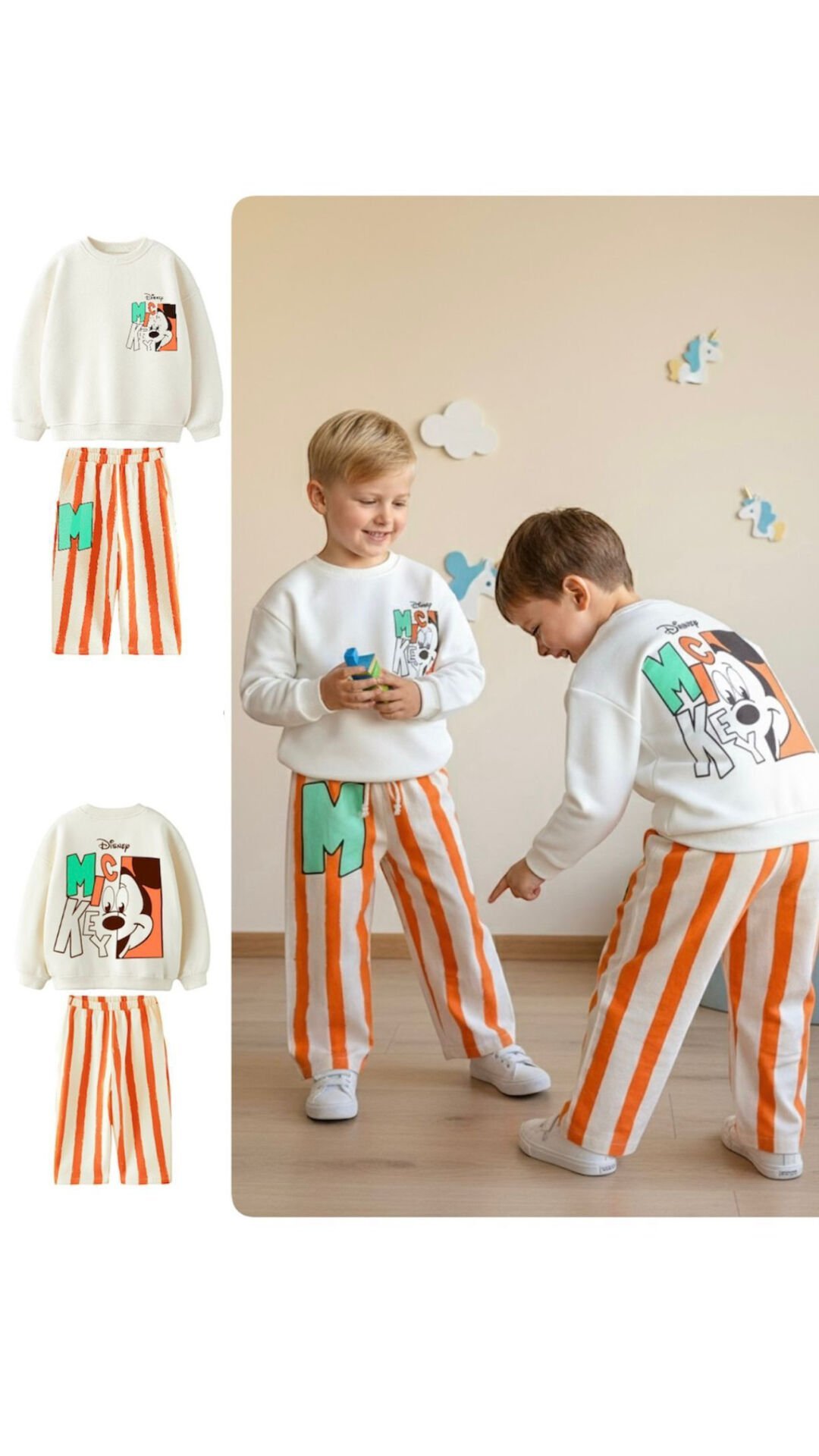 3 iplik kumaş unisex kışlık takım(Mickey)