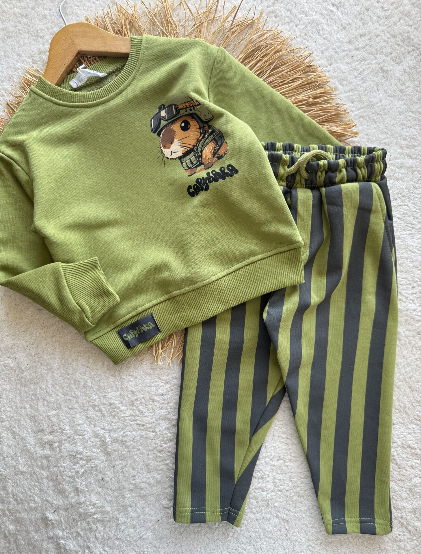3 iplik kumaş unisex kışlık takım