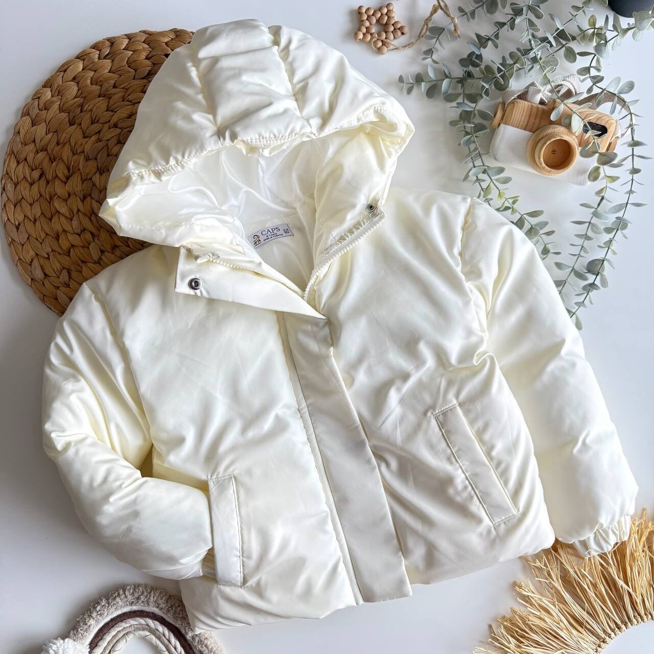Unisex şişme kapüşonlu mont
