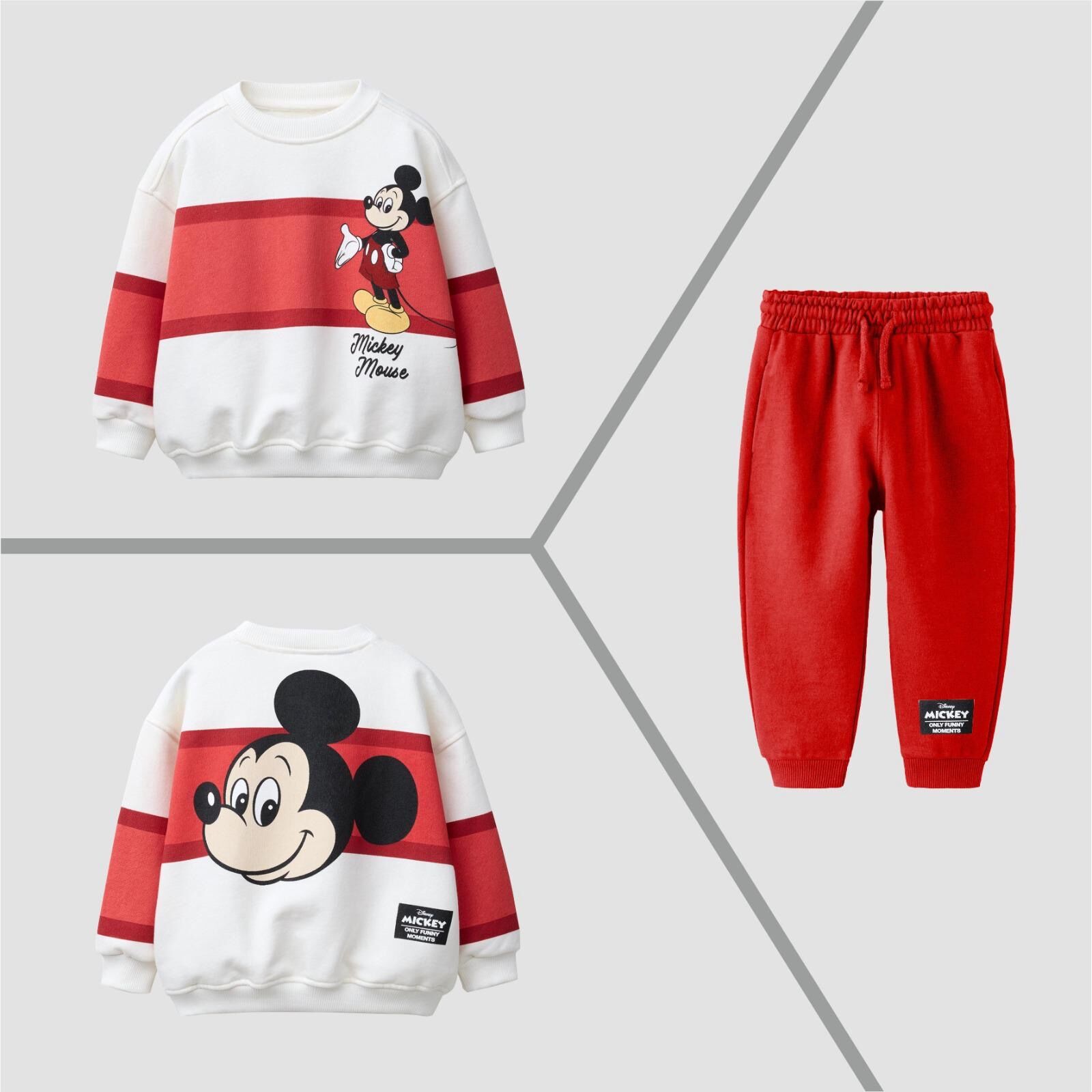 3 iplik kumaş kışlık unisex Mickey takım