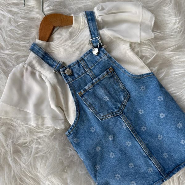 Çiçekli Denim Jile