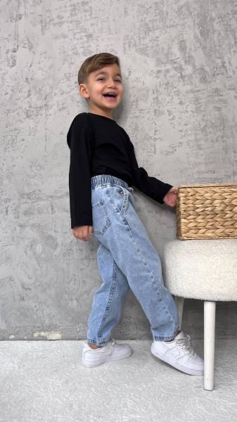 Unisex lastikli jean