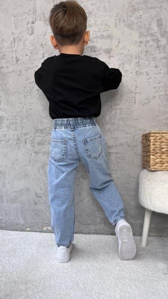 Unisex lastikli jean