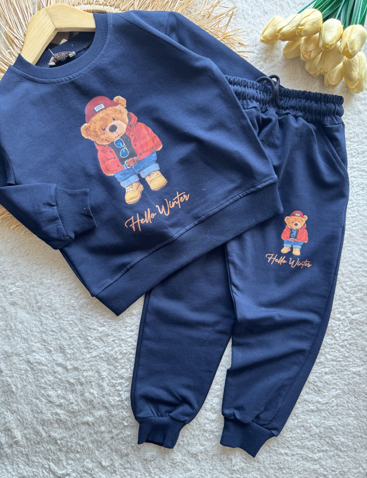 2iplik kumaş unisex kışlık takım