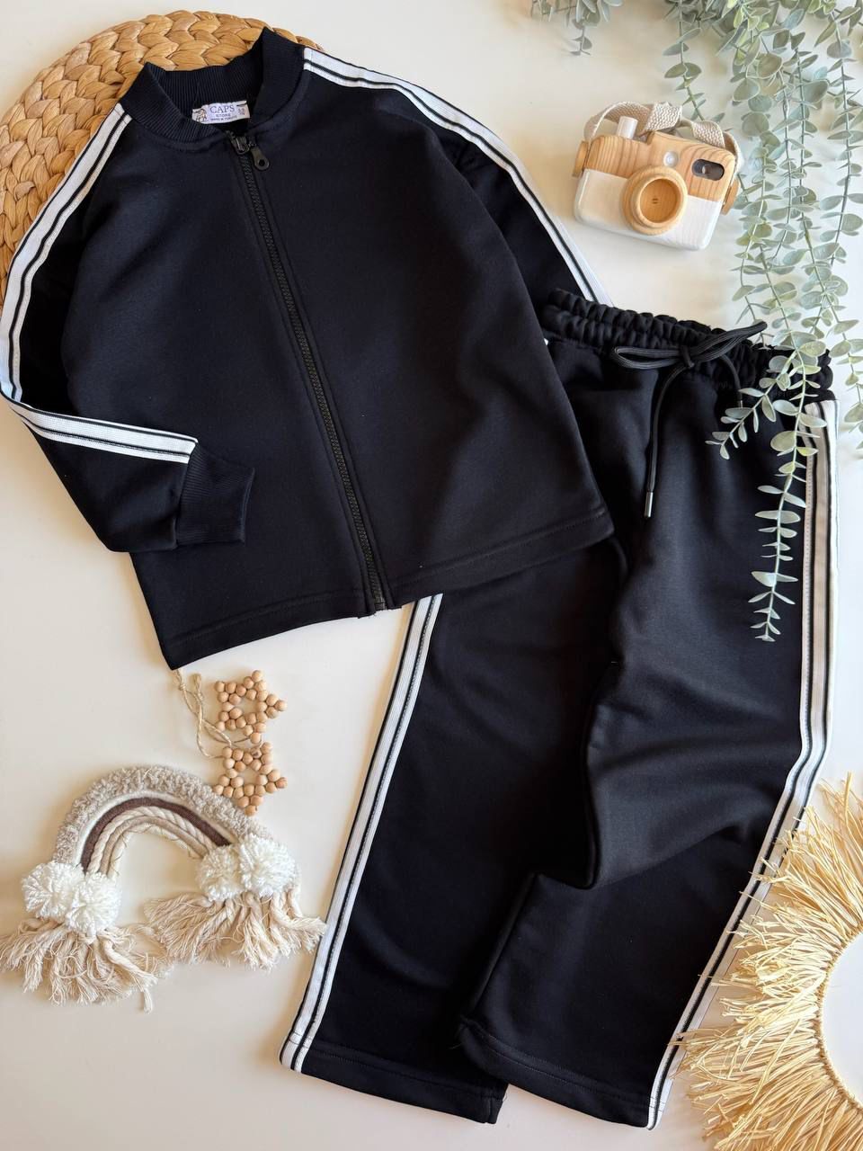 3 iplik unisex kışlık fermuarlı takım