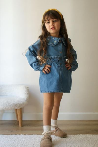 Kız çocuk denim etekli takım
