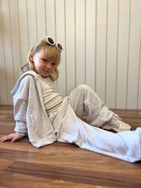 3 iplik unisex kışlık fermuarlı takım