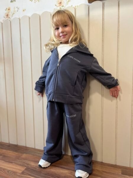 3 iplik unisex kışlık fermuarlı takım