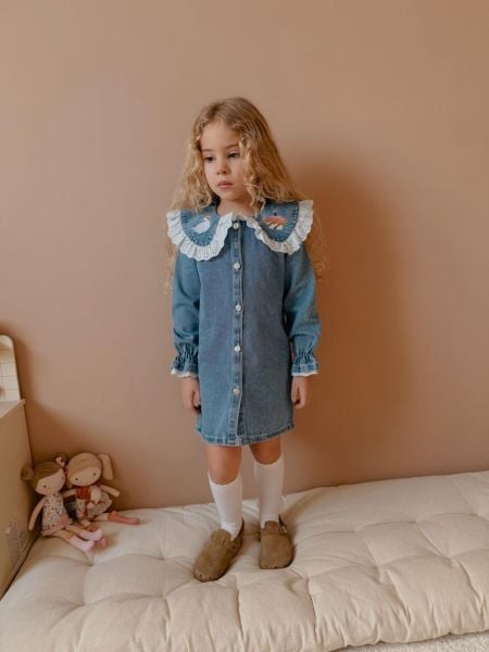 Kız çocuk denim elbise