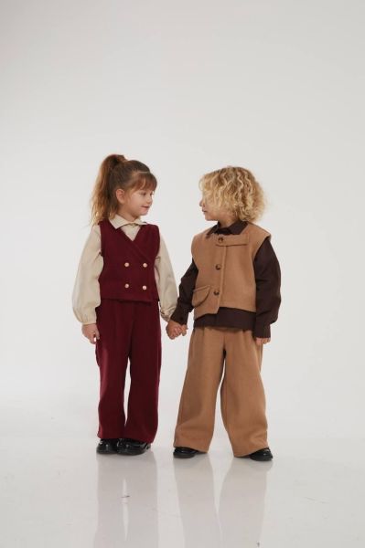 3lü unisex yelekli takım