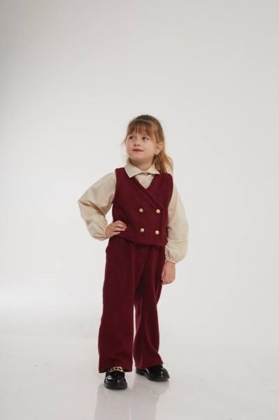 3lü unisex yelekli takım