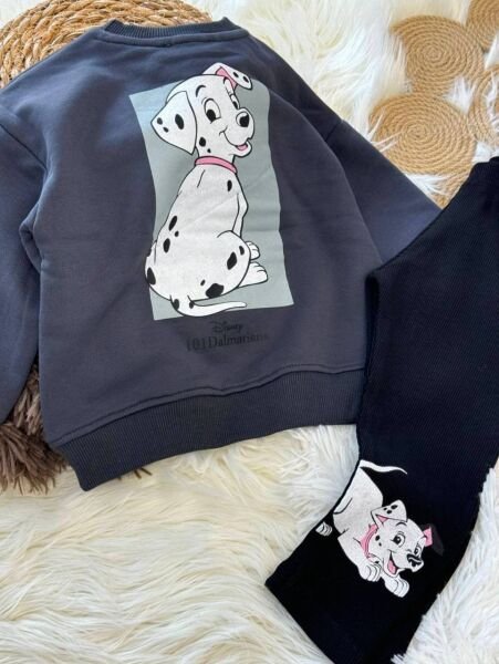 3 iplik kumaş kız çocuk kışlık taytlı takım dalmaçyalı