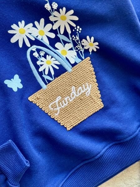 3 iplik kumaş kız çocuk kışlık taytlı takım(Funday)