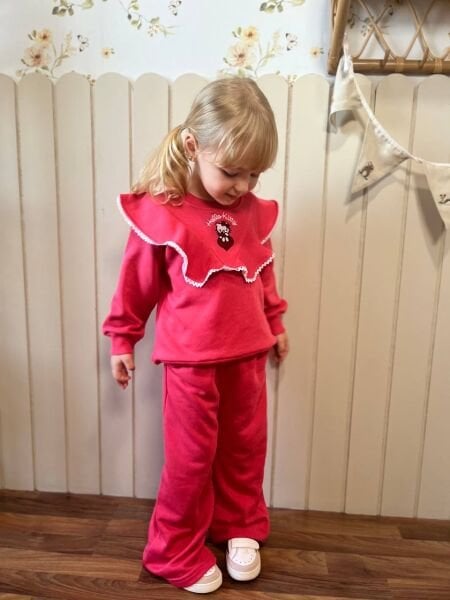 3 iplik kumaş hello kitty kışlık kız çocuk takım