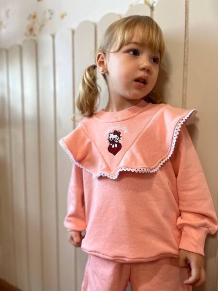 3 iplik kumaş hello kitty kışlık kız çocuk takım