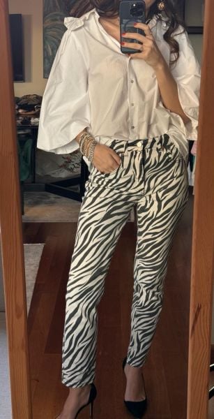 Zebra Desenli Jean