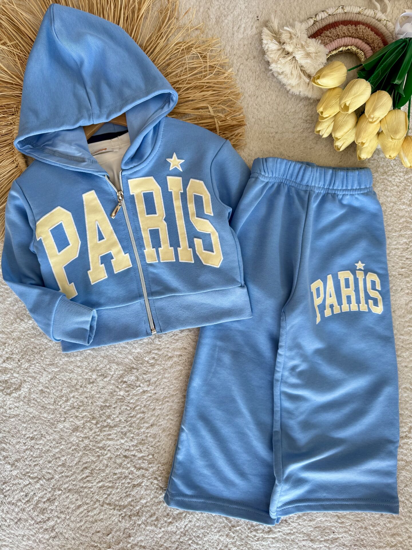 3 iplik kız çocuk kışlık takım fermuarlı (Paris)