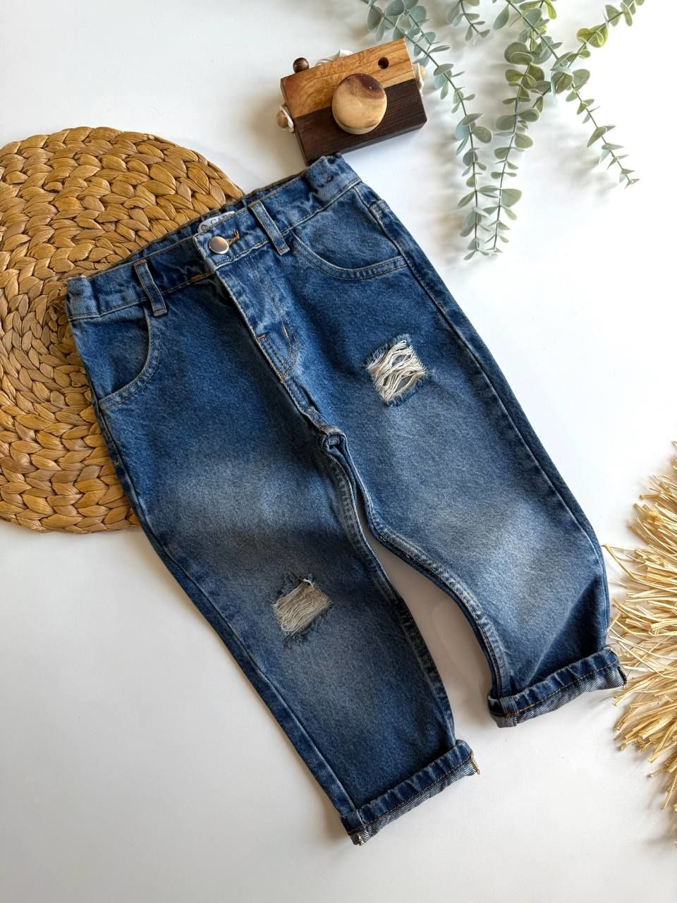 Unisex denim pantolon