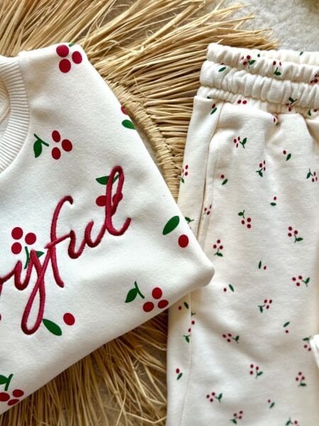 3 iplik kız çocuk kışlık joyful takım