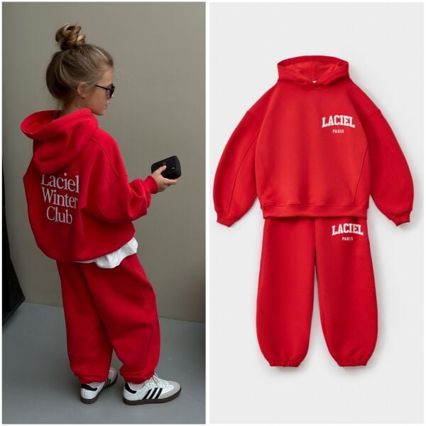 Laciel 3 iplik unisex kapüşonlu kışlık takım