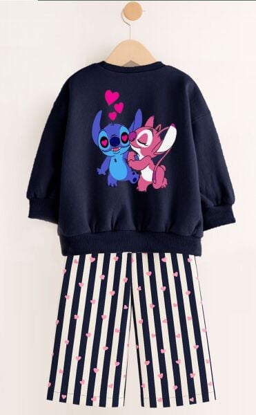 3 iplik kumaş kız çocuk kışlık takım(stitch)