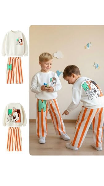 3 iplik kumaş unisex kışlık takım(Mickey)