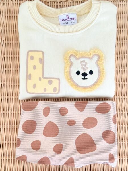 3 iplik kumaş kız çocuk taytlı takım(ZOO)