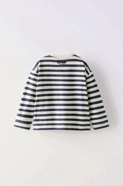 Laciel unisex çizgili t-shirt