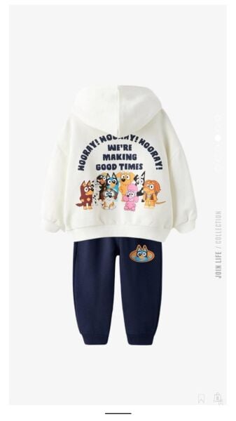 3 iplik unisex kışlık Bluey takım