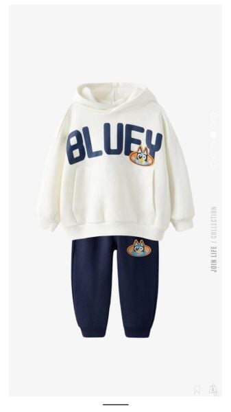 3 iplik unisex kışlık Bluey takım