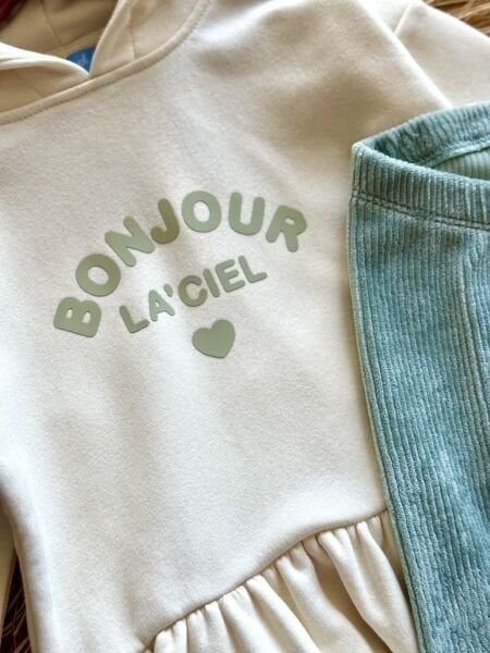 Laciel bonjour kız çocuk kadife taytlı kışlık takım