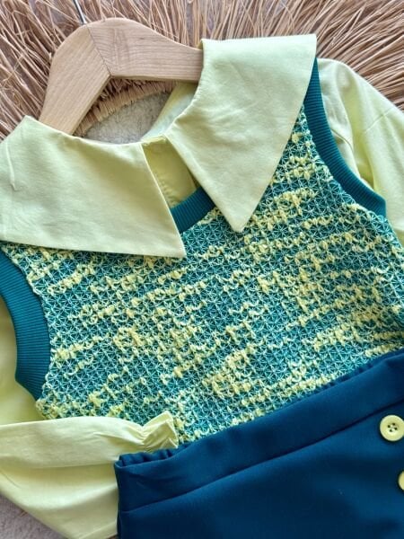 Kız çocuk özel seri vintage etekli 3lü takım