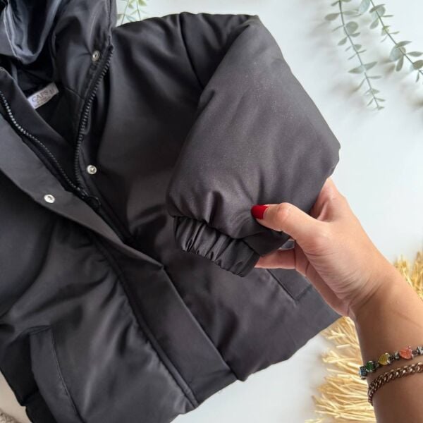 Unisex şişme kapüşonlu mont