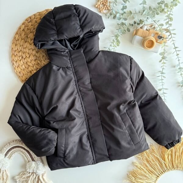 Unisex şişme kapüşonlu mont
