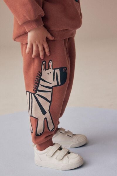 3 iplik kumaş kışlık erkek çocuk animal printed takım