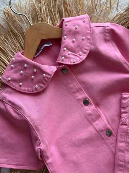 Kız çocuk yazlık şortlu denim takım